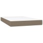 vidaXL Κρεβάτι Boxspring με Στρώμα & LED Taupe 120x200 εκ. Υφασμάτινο