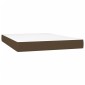 vidaXL Κρεβάτι Boxspring με Στρώμα & LED Σκ.Καφέ 140x190 εκ Υφασμάτινο