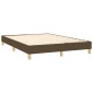 vidaXL Κρεβάτι Boxspring με Στρώμα & LED Σκ.Καφέ 140x200 εκ Υφασμάτινο