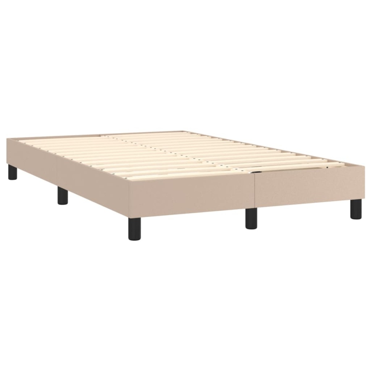 vidaXL Κρεβάτι Boxspring Στρώμα&LED Καπουτσίνο 120x200 εκ. Συνθ. Δέρμα