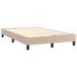 vidaXL Κρεβάτι Boxspring Στρώμα&LED Καπουτσίνο 120x200 εκ. Συνθ. Δέρμα