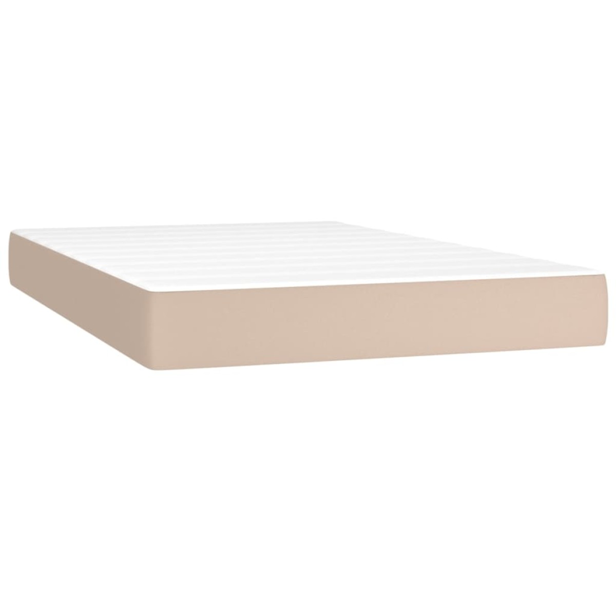 vidaXL Κρεβάτι Boxspring Στρώμα&LED Καπουτσίνο 120x200 εκ. Συνθ. Δέρμα