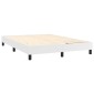 vidaXL Κρεβάτι Boxspring με Στρώμα & LED Λευκό 140x190 εκ. Συνθ. Δέρμα