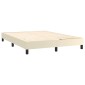 vidaXL Κρεβάτι Boxspring με Στρώμα & LED Κρεμ 140x190 εκ. Συνθ. Δέρμα