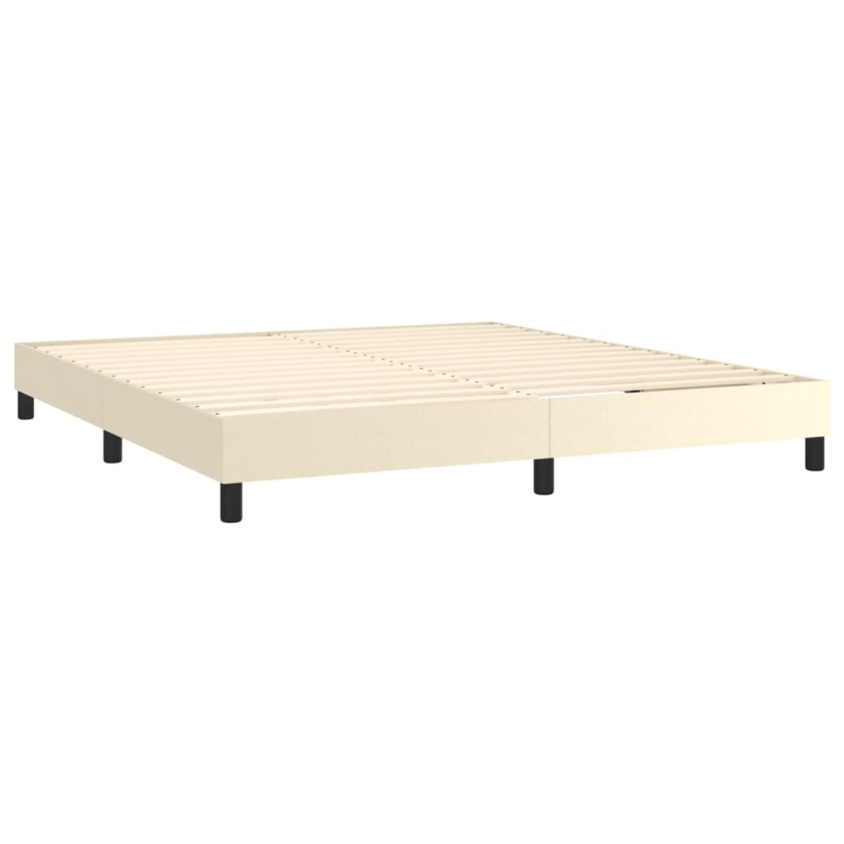 vidaXL Κρεβάτι Boxspring με Στρώμα & LED Κρεμ 160x200 εκ. Συνθ. Δέρμα