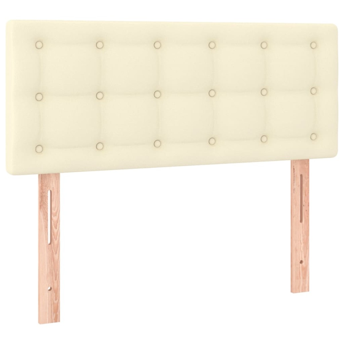 vidaXL Κρεβάτι Boxspring με Στρώμα & LED Κρεμ 100x200 εκ. Συνθ. Δέρμα
