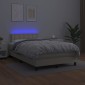 vidaXL Κρεβάτι Boxspring με Στρώμα & LED Κρεμ 120x200 εκ. Συνθ. Δέρμα