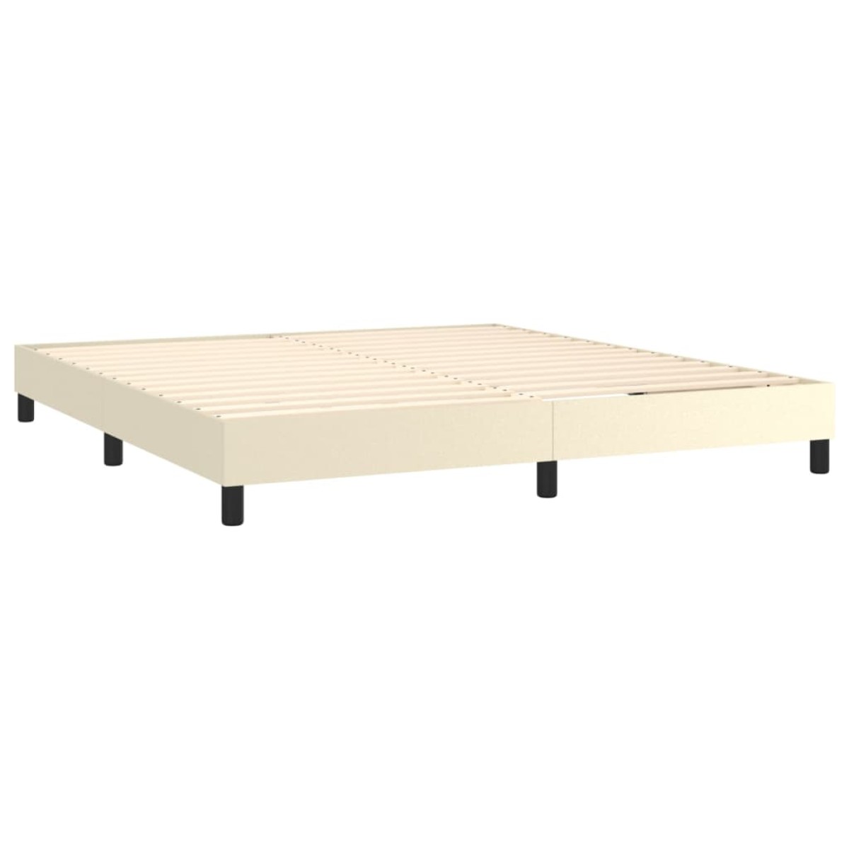 vidaXL Κρεβάτι Boxspring με Στρώμα & LED Κρεμ 160x200 εκ. Συνθ. Δέρμα