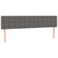 vidaXL Κρεβάτι Boxspring με Στρώμα & LED Γκρι 200x200 εκ. Συνθ. Δέρμα