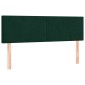 vidaXL Κρεβάτι Boxspring με Στρώμα & LED Σκ. Πράσινο 140x190εκ Βελούδο