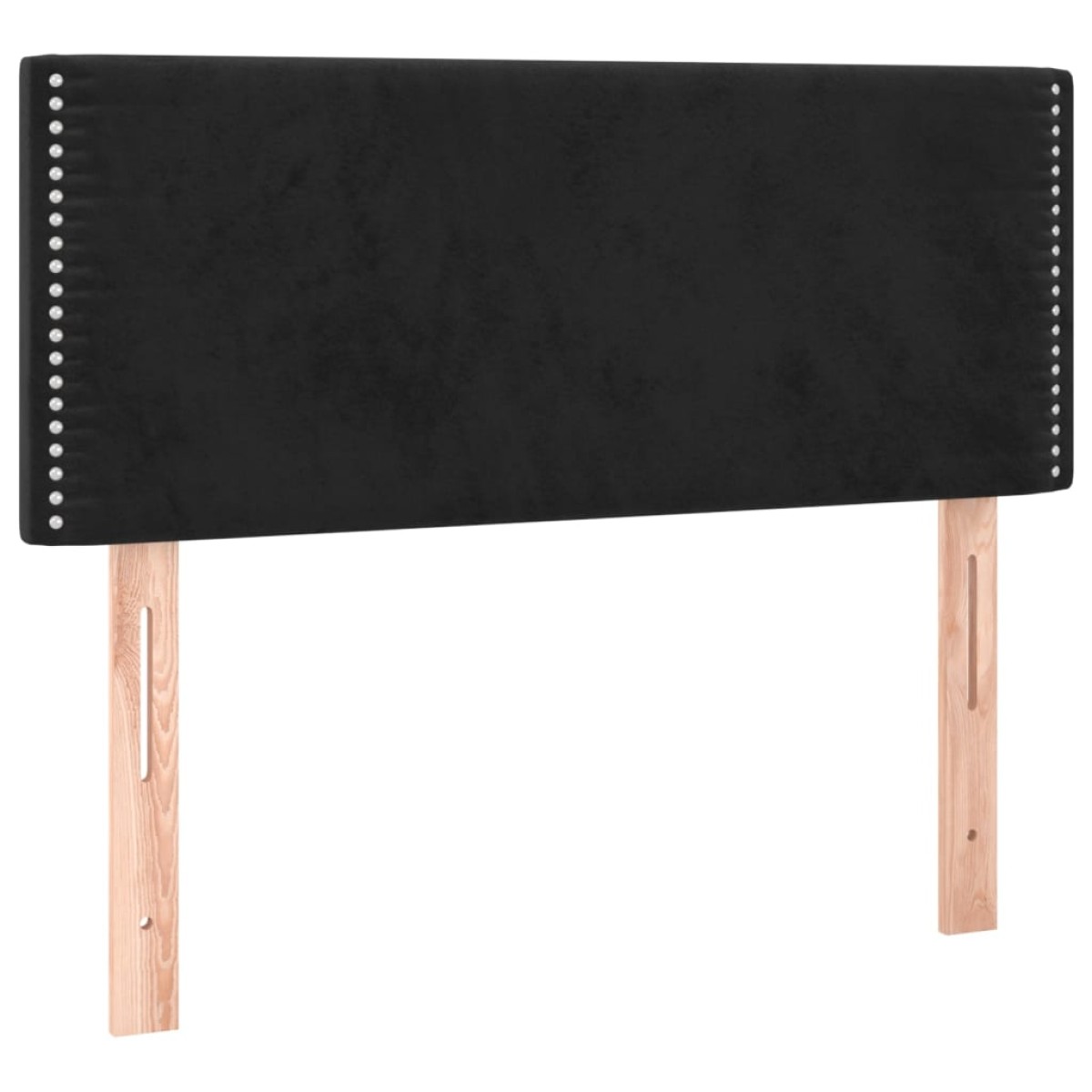 vidaXL Κρεβάτι Boxspring με Στρώμα & LED Μαύρο 90x200 εκ. Βελούδινο