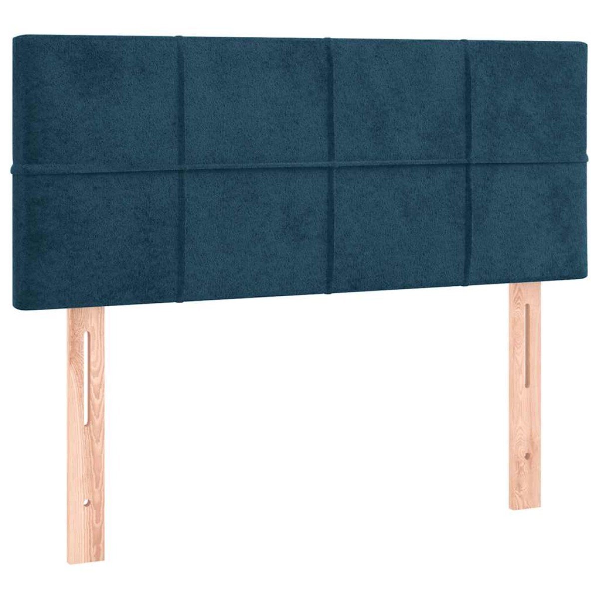 vidaXL Κρεβάτι Boxspring με Στρώμα & LED Σκ. Μπλε 100x200εκ. Βελούδινο