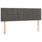 vidaXL Κρεβάτι Boxspring με Στρώμα & LED Σκ. Γκρι 140x190εκ. Βελούδινο