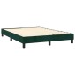 vidaXL Κρεβάτι Boxspring με Στρώμα & LED Σκ. Πράσινο 140x190εκ Βελούδο