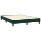 vidaXL Κρεβάτι Boxspring με Στρώμα & LED Σκ. Πράσινο 140x200εκ Βελούδο
