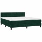 vidaXL Κρεβάτι Boxspring με Στρώμα & LED Σκ. Πράσινο 160x200εκ Βελούδο