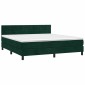 vidaXL Κρεβάτι Boxspring με Στρώμα & LED Σκ. Πράσινο 180x200εκ Βελούδο