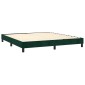 vidaXL Κρεβάτι Boxspring με Στρώμα & LED Σκ. Πράσινο 180x200εκ Βελούδο