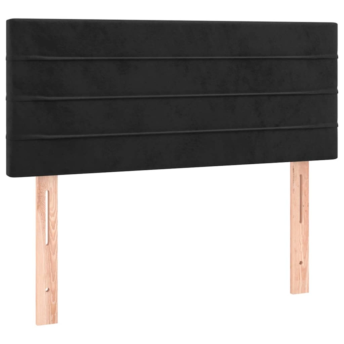 vidaXL Κρεβάτι Boxspring με Στρώμα & LED Μαύρο 100x200 εκ. Βελούδινο