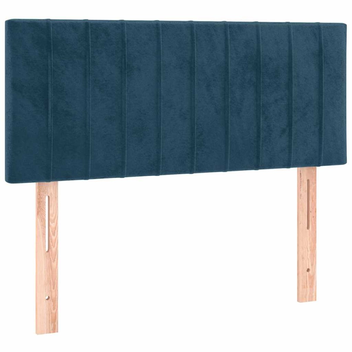 vidaXL Κρεβάτι Boxspring με Στρώμα & LED Σκ. Μπλε 90x200 εκ. Βελούδινο