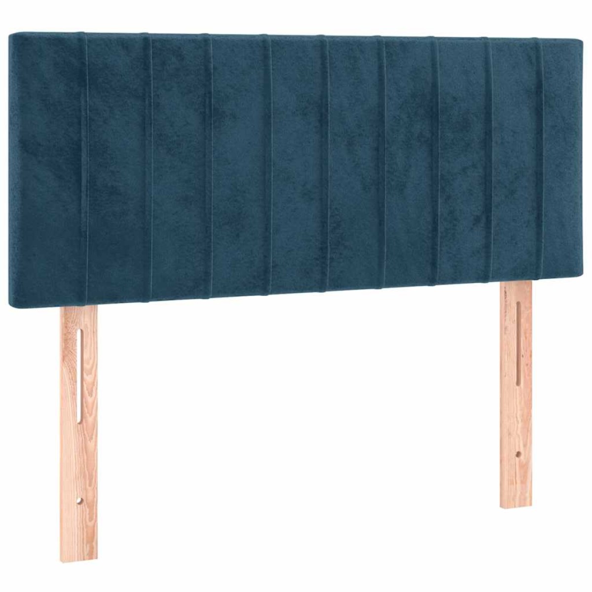 vidaXL Κρεβάτι Boxspring με Στρώμα & LED Σκ. Μπλε 100x200εκ. Βελούδινο