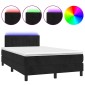 vidaXL Κρεβάτι Boxspring με Στρώμα & LED Μαύρο 120x200 εκ. Βελούδινο