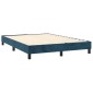 vidaXL Κρεβάτι Boxspring με Στρώμα & LED Σκ. Μπλε 140x190εκ. Βελούδινο