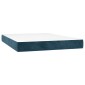vidaXL Κρεβάτι Boxspring με Στρώμα & LED Σκ. Μπλε 140x190εκ. Βελούδινο