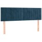 vidaXL Κρεβάτι Boxspring με Στρώμα & LED Σκ. Μπλε 140x190εκ. Βελούδινο