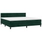 vidaXL Κρεβάτι Boxspring με Στρώμα & LED Σκ. Πράσινο 200x200εκ Βελούδο