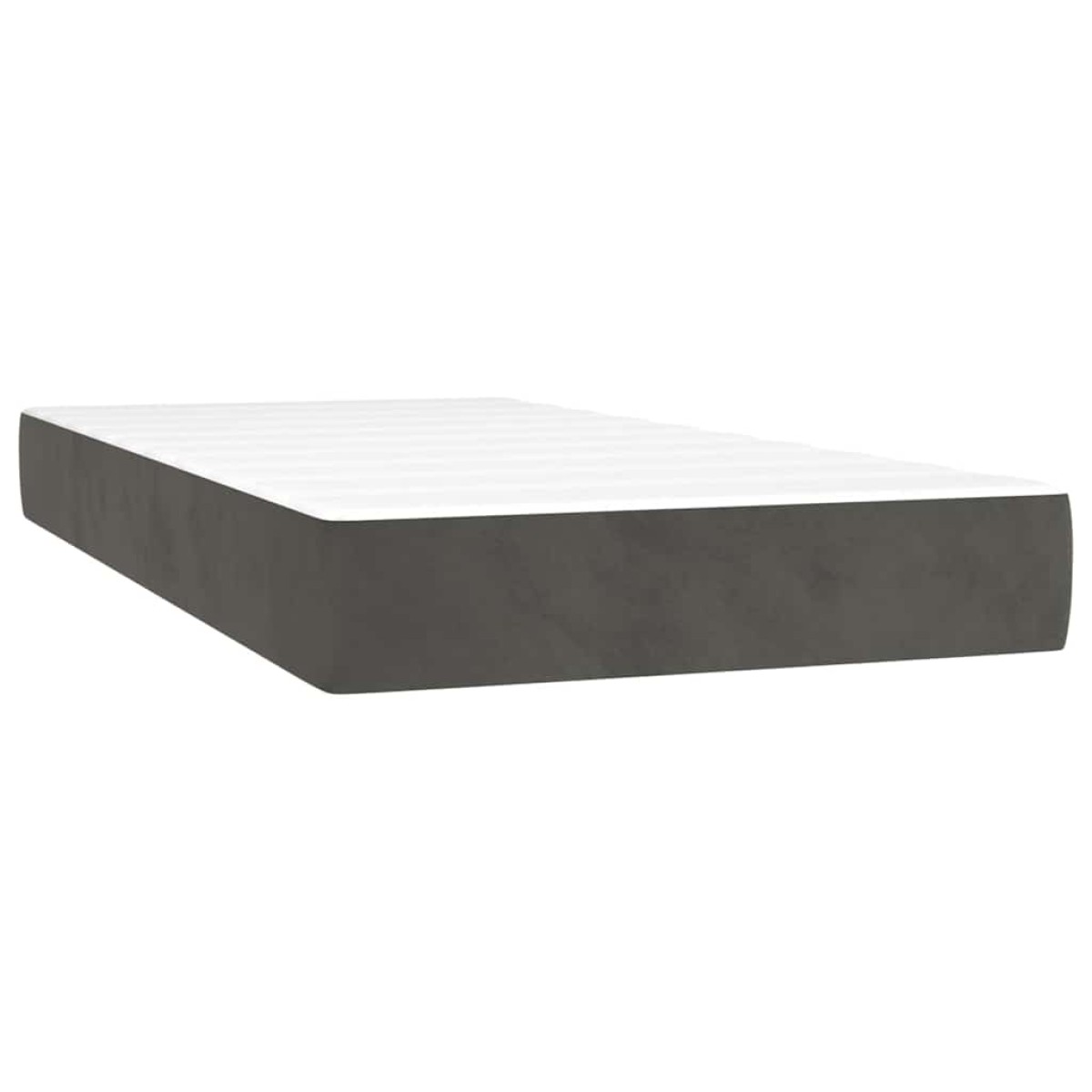 vidaXL Κρεβάτι Boxspring με Στρώμα & LED Σκ. Γκρι 80x200 εκ. Βελούδινο