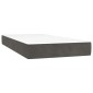 vidaXL Κρεβάτι Boxspring με Στρώμα & LED Σκ. Γκρι 80x200 εκ. Βελούδινο