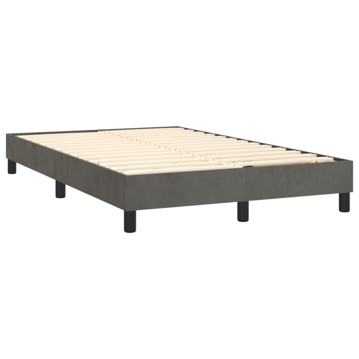 vidaXL Κρεβάτι Boxspring με Στρώμα & LED Σκ. Γκρι 120x200εκ. Βελούδινο