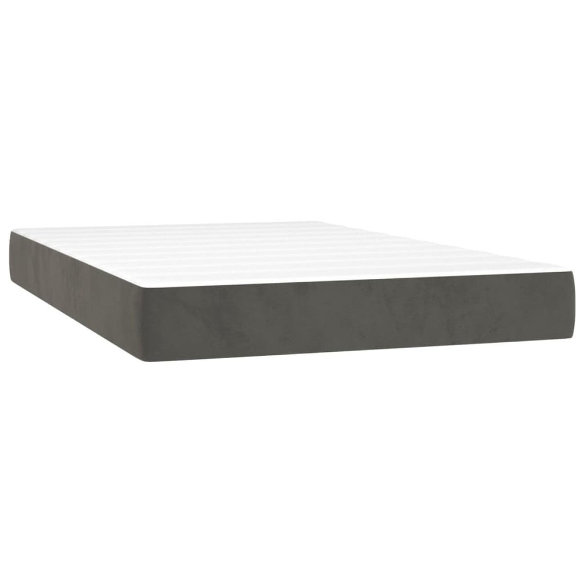 vidaXL Κρεβάτι Boxspring με Στρώμα & LED Σκ. Γκρι 120x200εκ. Βελούδινο
