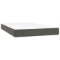 vidaXL Κρεβάτι Boxspring με Στρώμα & LED Σκ. Γκρι 120x200εκ. Βελούδινο