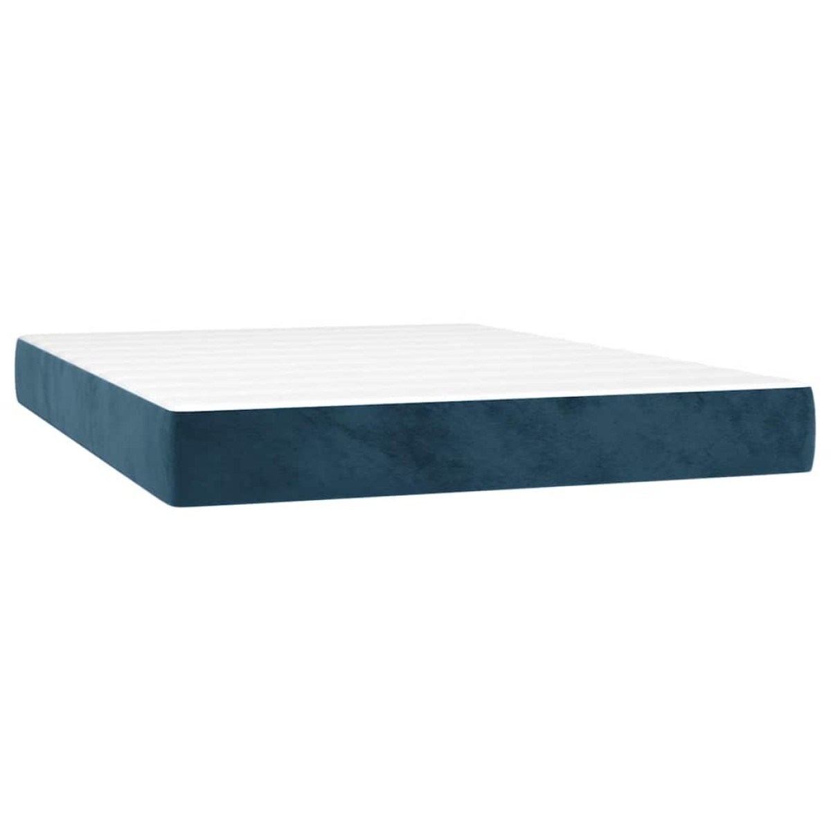 vidaXL Κρεβάτι Boxspring με Στρώμα & LED Σκ. Μπλε 140x200εκ. Βελούδινο
