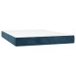 vidaXL Κρεβάτι Boxspring με Στρώμα & LED Σκ. Μπλε 140x200εκ. Βελούδινο