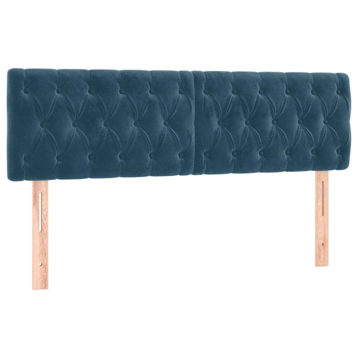vidaXL Κρεβάτι Boxspring με Στρώμα & LED Σκ. Μπλε 140x200εκ. Βελούδινο