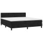 vidaXL Κρεβάτι Boxspring με Στρώμα & LED Μαύρο 160x200 εκ. Βελούδινο