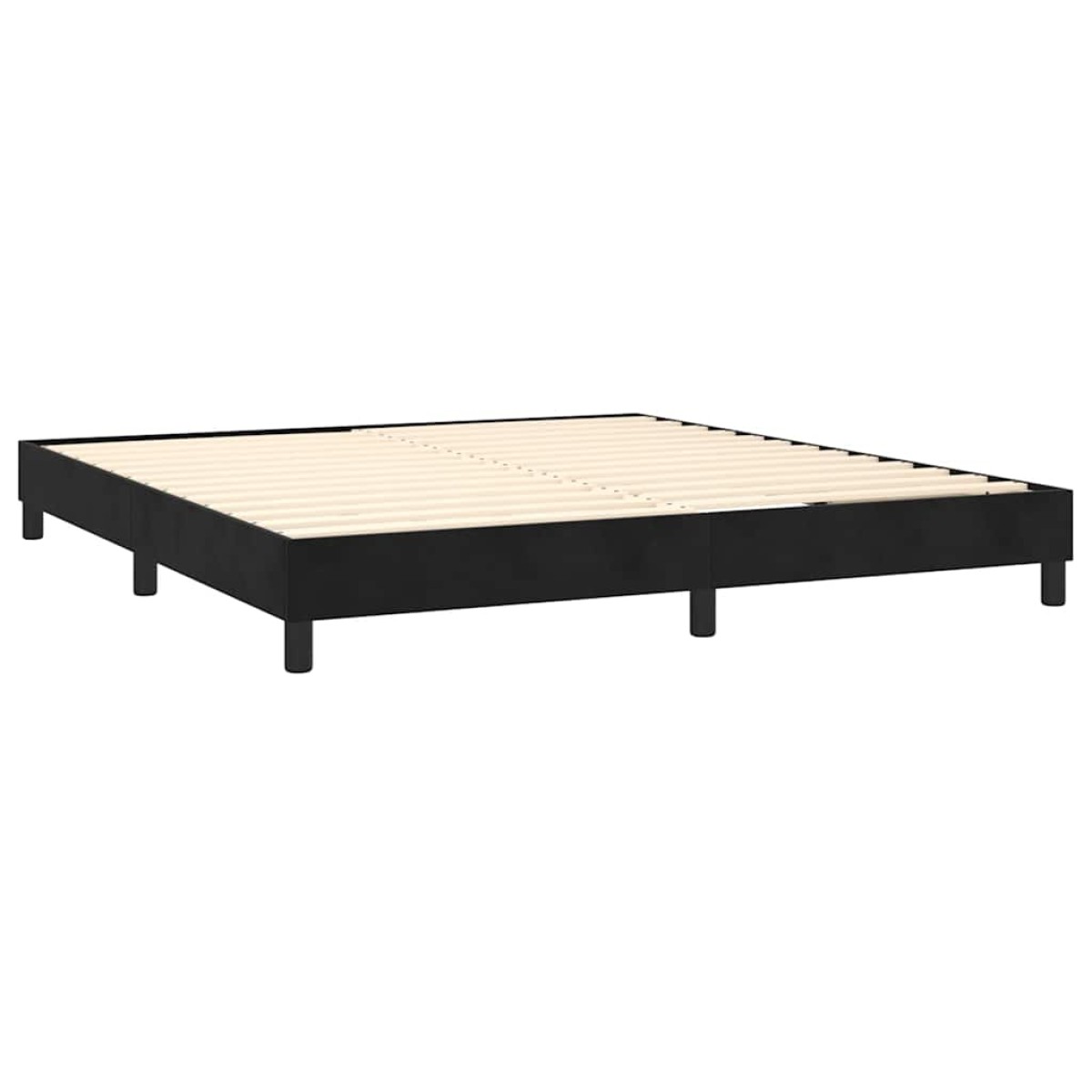 vidaXL Κρεβάτι Boxspring με Στρώμα & LED Μαύρο 160x200 εκ. Βελούδινο