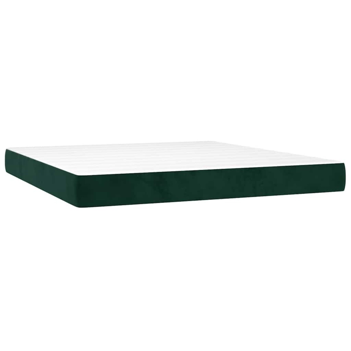 vidaXL Κρεβάτι Boxspring με Στρώμα & LED Σκ. Πράσινο 180x200εκ Βελούδο