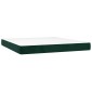 vidaXL Κρεβάτι Boxspring με Στρώμα & LED Σκ. Πράσινο 180x200εκ Βελούδο