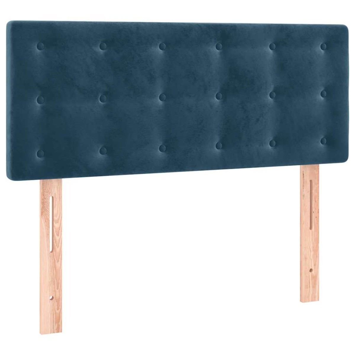 vidaXL Κρεβάτι Boxspring με Στρώμα & LED Σκ. Μπλε 80x200 εκ. Βελούδινο