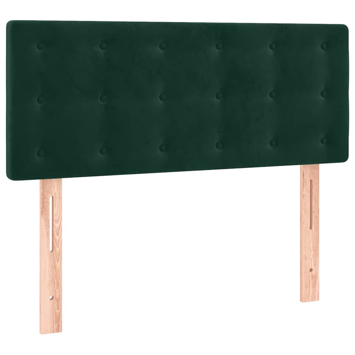 vidaXL Κρεβάτι Boxspring με Στρώμα & LED Σκ. Πράσινο 100x200εκ Βελούδο