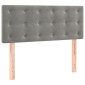 vidaXL Κρεβάτι Boxspring με Στρώμα & LED Αν.Γκρι 120x200 εκ. Βελούδινο