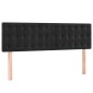 vidaXL Κρεβάτι Boxspring με Στρώμα & LED Μαύρο 140x190 εκ. Βελούδινο
