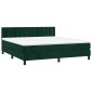 vidaXL Κρεβάτι Boxspring με Στρώμα & LED Σκ. Πράσινο 160x200εκ Βελούδο