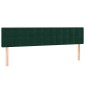 vidaXL Κρεβάτι Boxspring με Στρώμα & LED Σκ. Πράσινο 160x200εκ Βελούδο