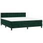vidaXL Κρεβάτι Boxspring με Στρώμα & LED Σκ. Πράσινο 180x200εκ Βελούδο
