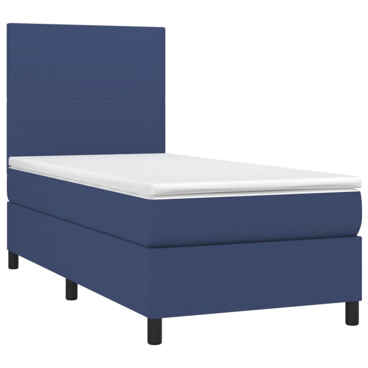 vidaXL Κρεβάτι Boxspring με Στρώμα & LED Μπλε 90x190 εκ. Υφασμάτινο